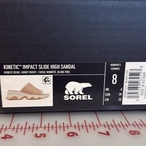 Sorel Beige Honey White Slide Sandals